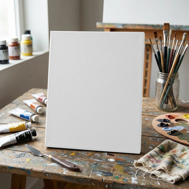 BAZIC Stretched Canvas 8" x 10" - White