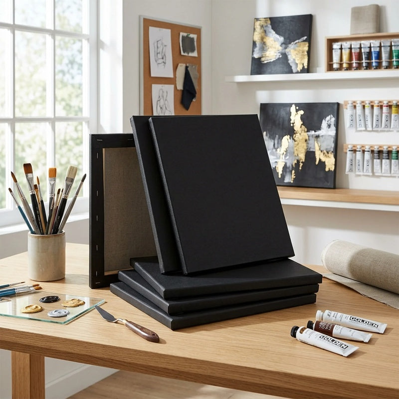 BAZIC Stretched Canvas 8" x 10" - Black