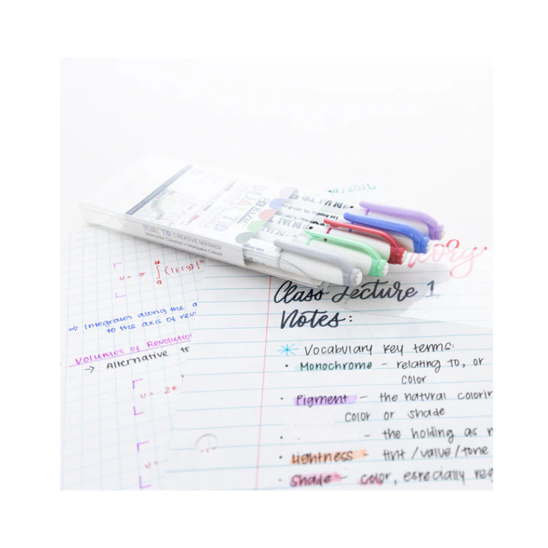 BAZIC Dual Tip Creative Markers (5/Pack)