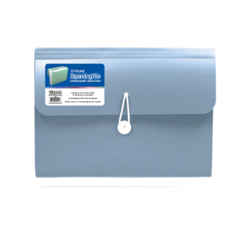 BAZIC Morandi 12-Pocket Letter Size Poly Expanding File