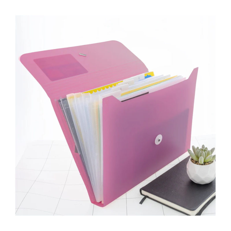 BAZIC Morandi 12-Pocket Letter Size Poly Expanding File
