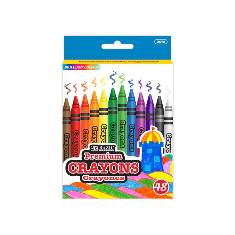 BAZIC Premium Crayons (48/Pack)