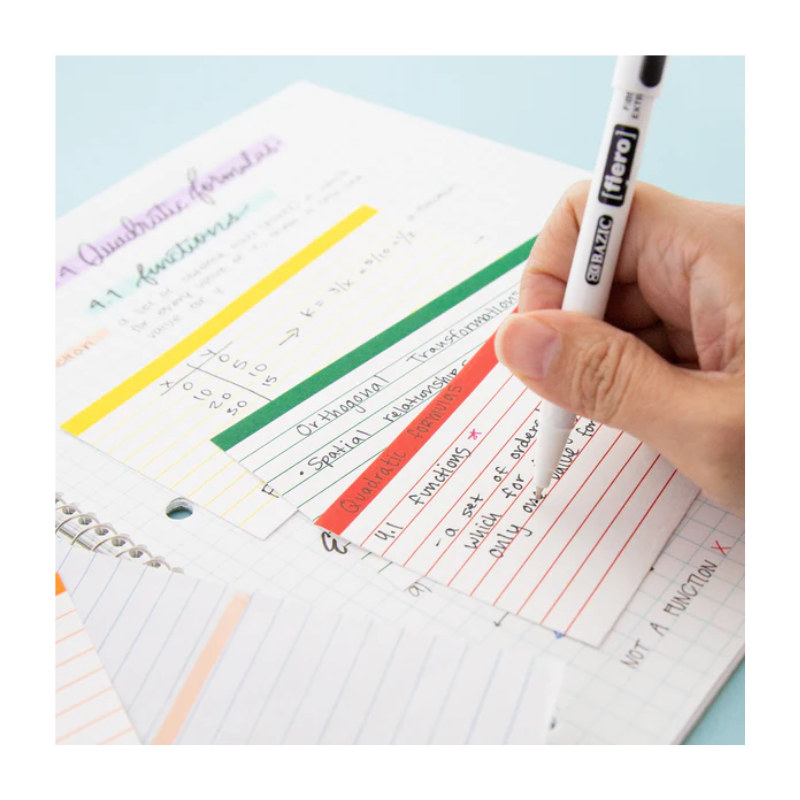 BAZIC 3" X 5" Ruled Colour Coded Index Card (100 Sheets)