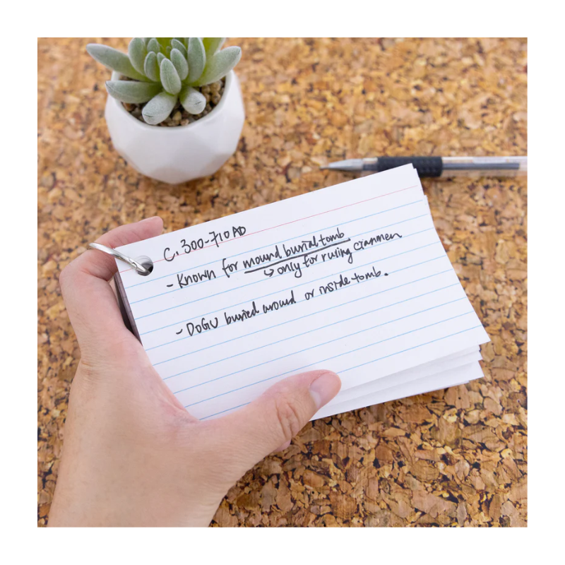 BAZIC 3" x 5" Ruled White Index Card w/ Poly Fashion Cover & Ring (100 Sheets)