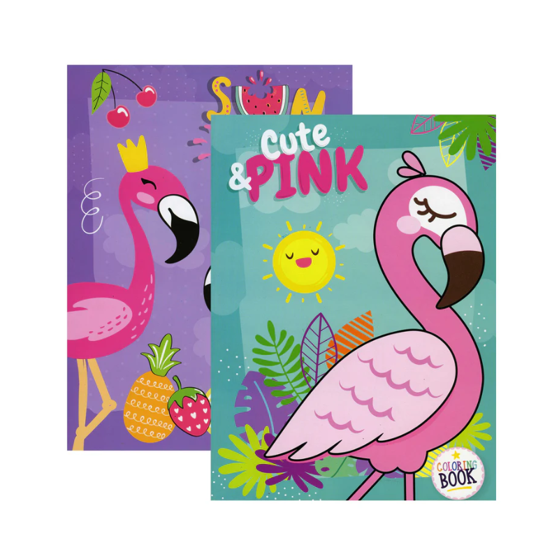 BAZIC Flamingo Colouring Book