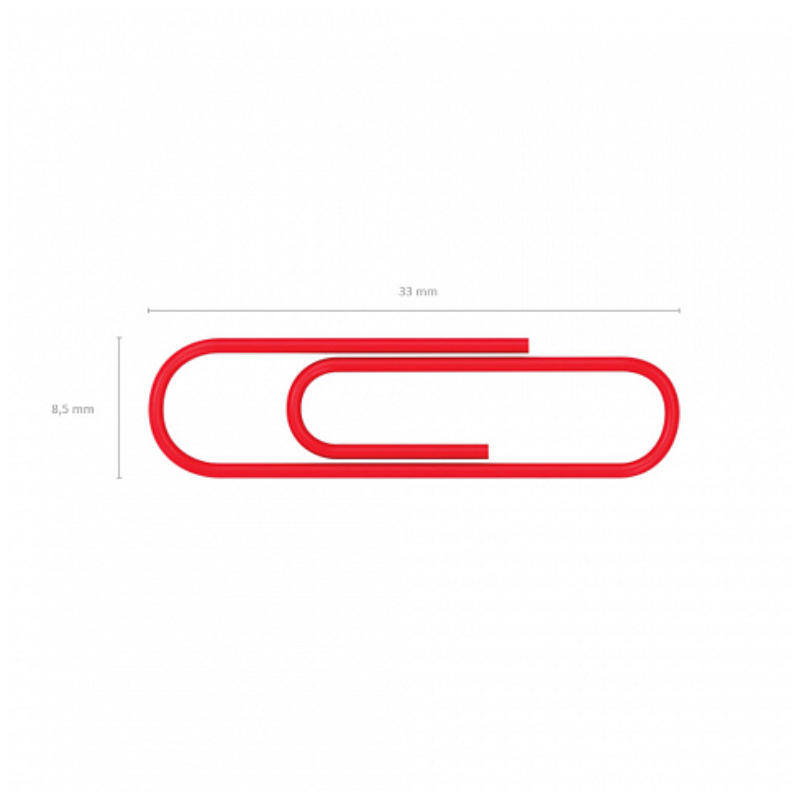 Erich Krause Vinyl Coated Coloured 33mm Paper Clips (100/Pack)