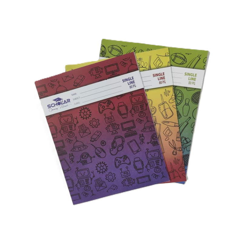 Scholar Exercise Book - Single Line - 6.25" x 8" - 40shts / 80pgs