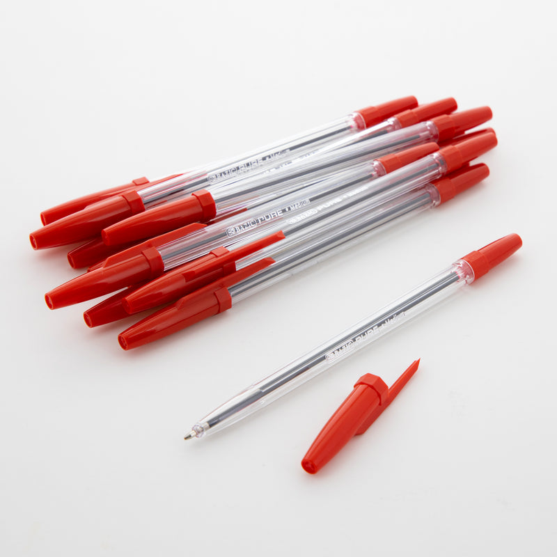 BAZIC Pure Red Stick Pen (12/pack)