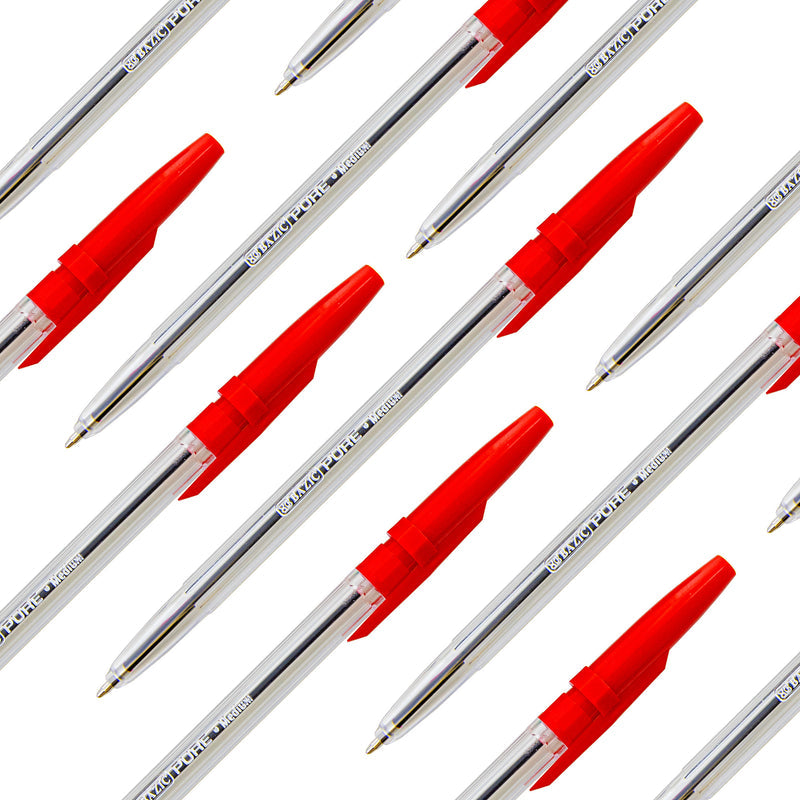 BAZIC Pure Red Stick Pen (12/pack)