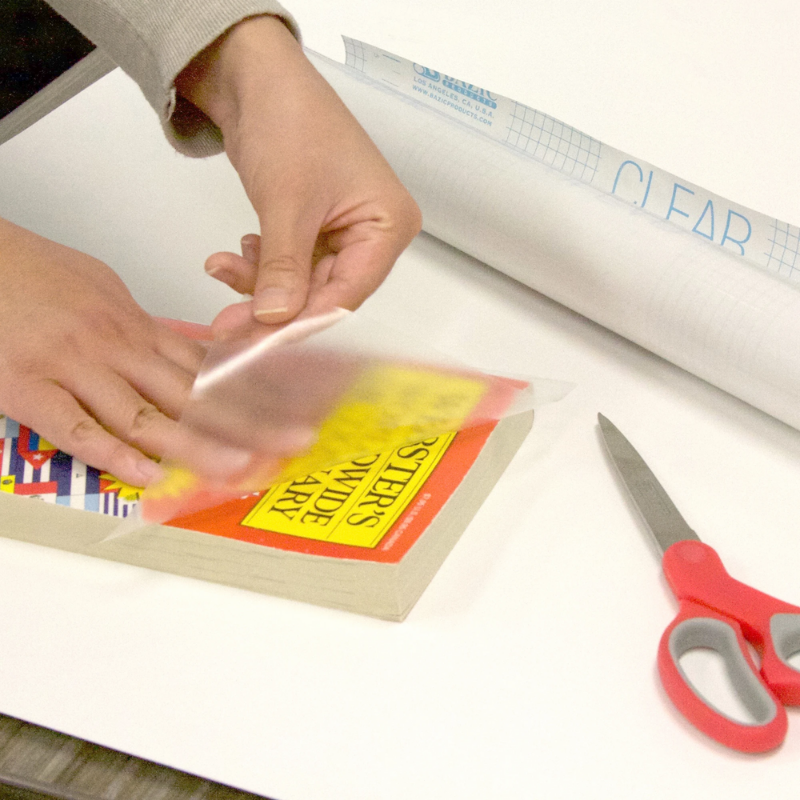 BAZIC 18" X 1.5 Yard Clear Self Adhesive Book Cover