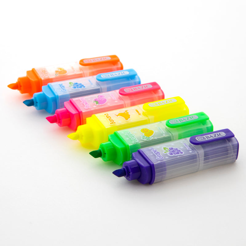 BAZIC Fruit Scented Mini Highlighters (6/Pack)
