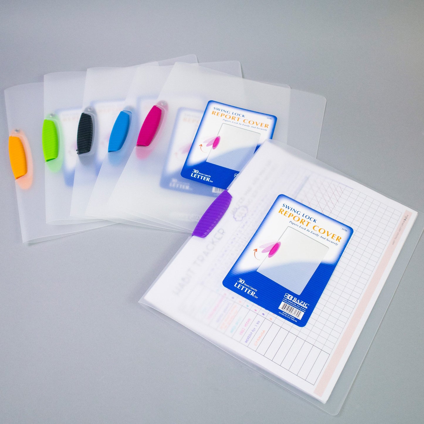 BAZIC Translucent Swing Lock Report Cover