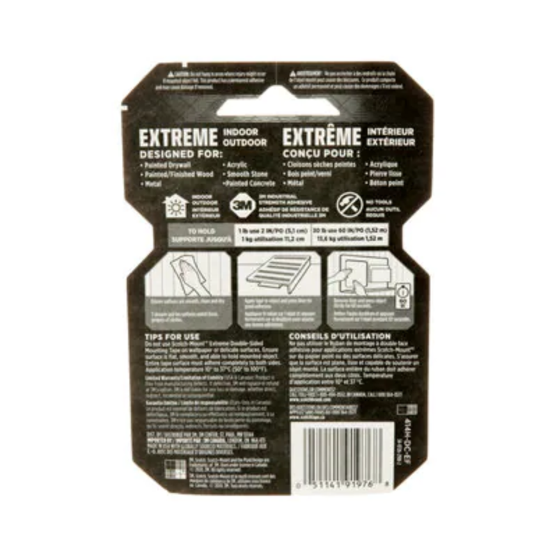 3M Scotch Mount™ 1" X 60" Extreme Double Sided Mounting Tape