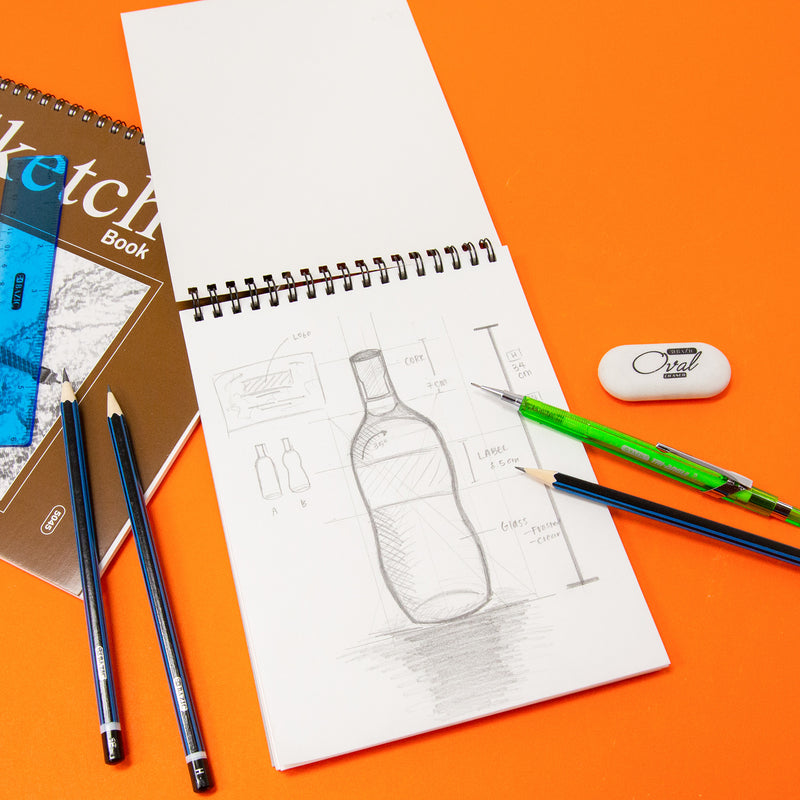 BAZIC 6" x 8" Top Bound Spiral Sketch Pad (50 Sheets)