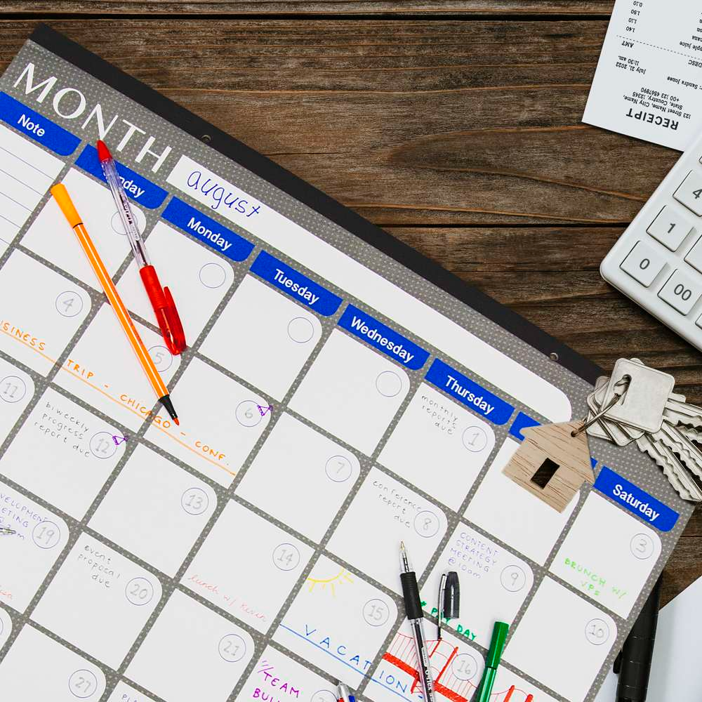 BAZIC 17" X 22" Undated 12-Month Desk Pad Calendar