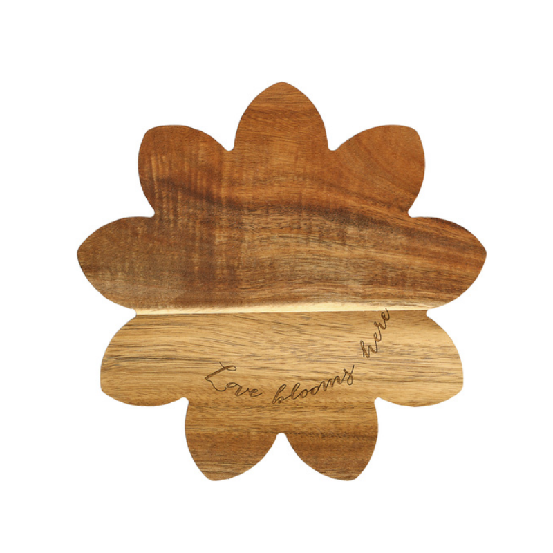 Pavilion Acacia Cheese/Bread Board Set - Floral Love