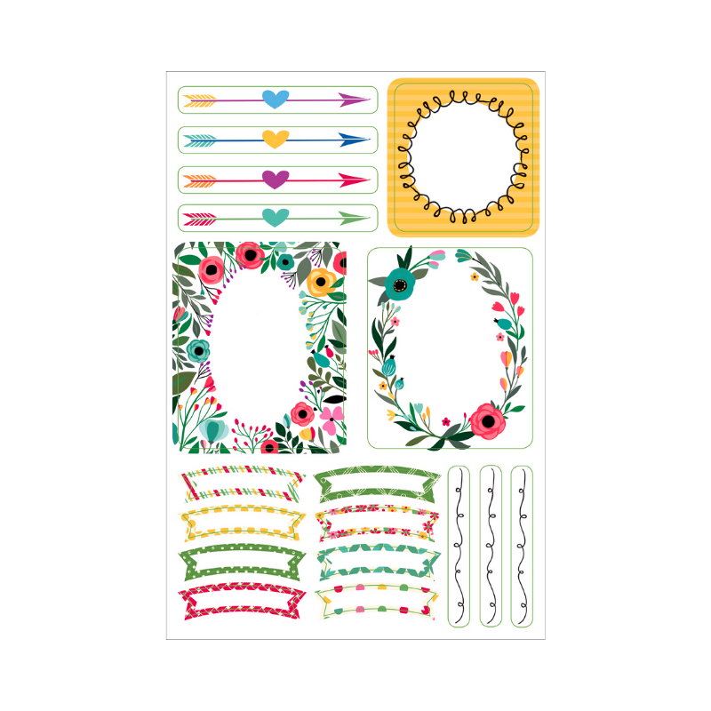 Peter Pauper Essentials Borders & Frames Planner Stickers