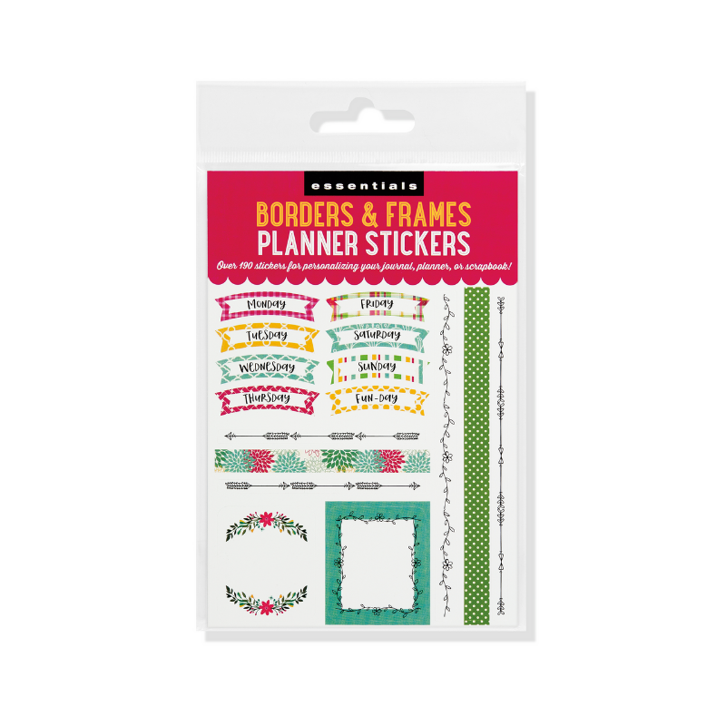 Peter Pauper Essentials Borders & Frames Planner Stickers