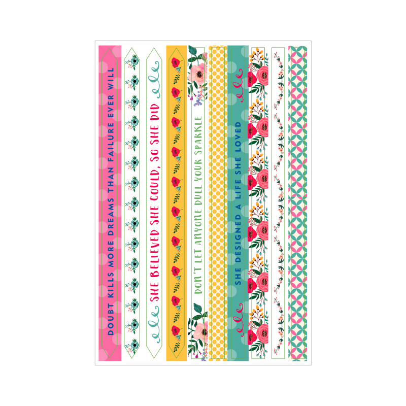 Peter Pauper Essentials Borders & Frames Planner Stickers