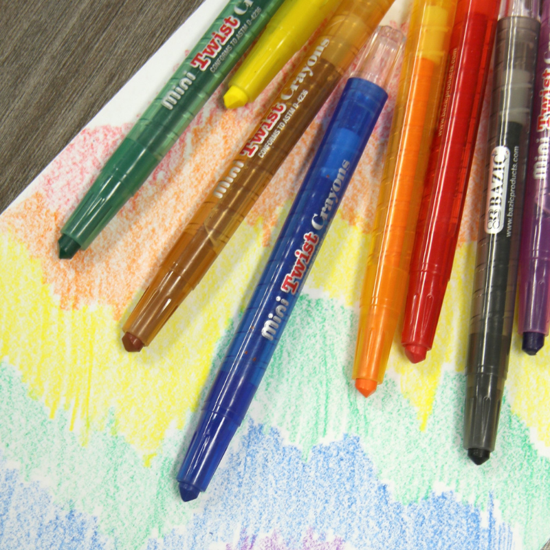 BAZIC Mini Propelling Crayons (10/Pack)