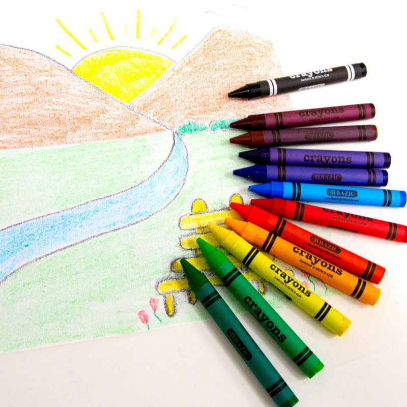 BAZIC Premium Jumbo Crayons (12/Pack)