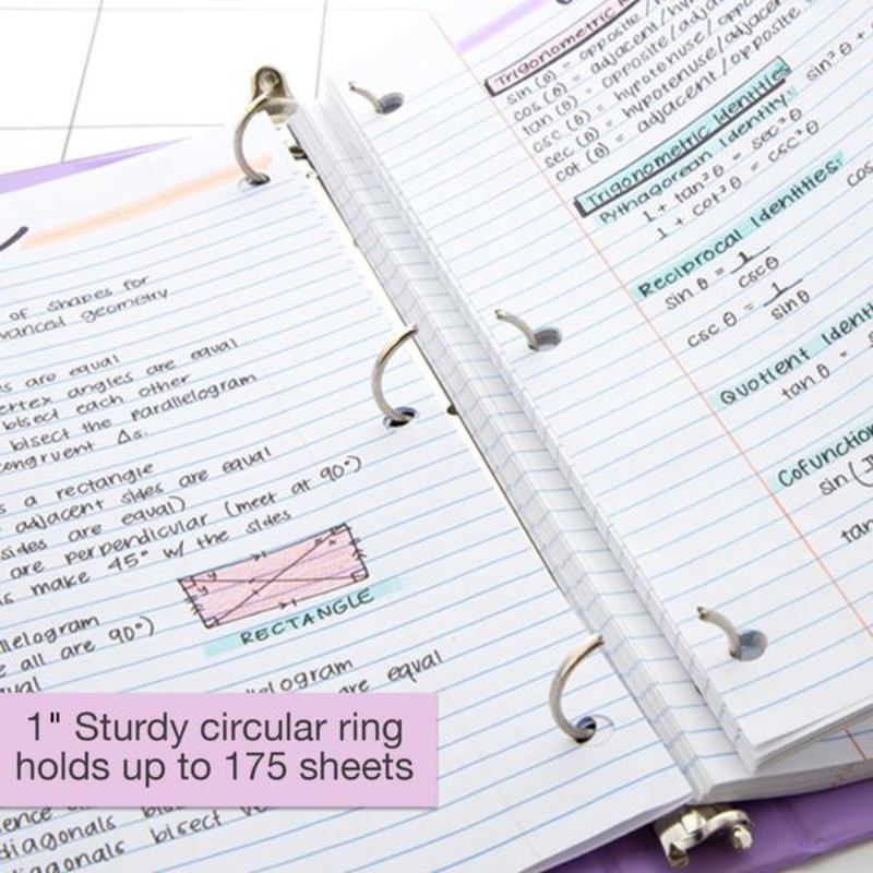 BAZIC 1" Asst. Pastel Color 3-Ring View Binder w/ 2-Pockets