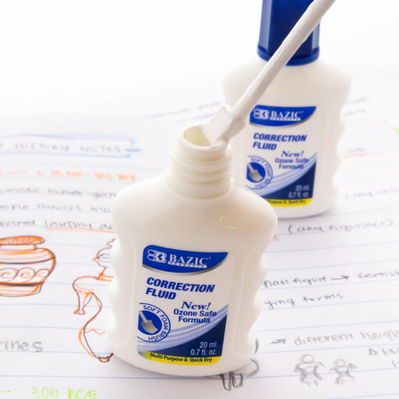 BAZIC 20 mL / 0.7 fl. oz. Correction Fluid w/ Foam Brush