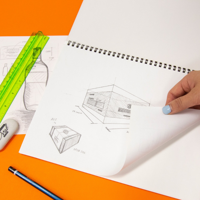 BAZIC 8.5" X 11" Side Bound Spiral Premium Sketch Book (30 Sheets)