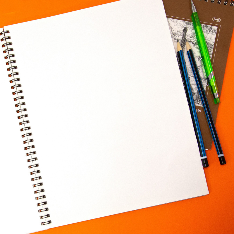 BAZIC 8.5" X 11" Side Bound Spiral Premium Sketch Book (30 Sheets)