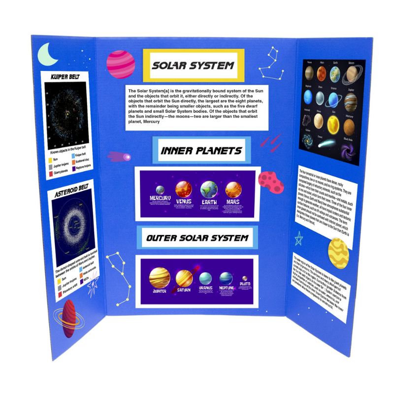 BAZIC 36" X 48" Assorted Colour Tri-Fold Corrugated Presentation Board