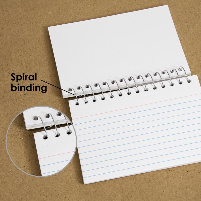 BAZIC 3" x 5" Spiral Bound Ruled White Index Card (50 Sheets)