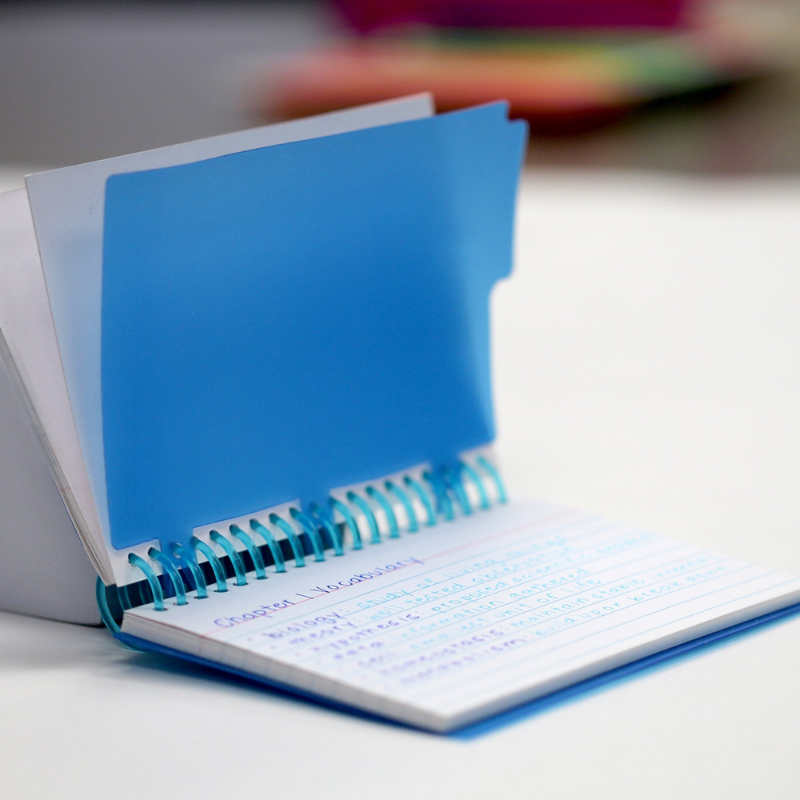 BAZIC 3" x 5" View Poly Spiral Bound Ruled White Index Card w/ 2-Tab Divider (50 Sheets)