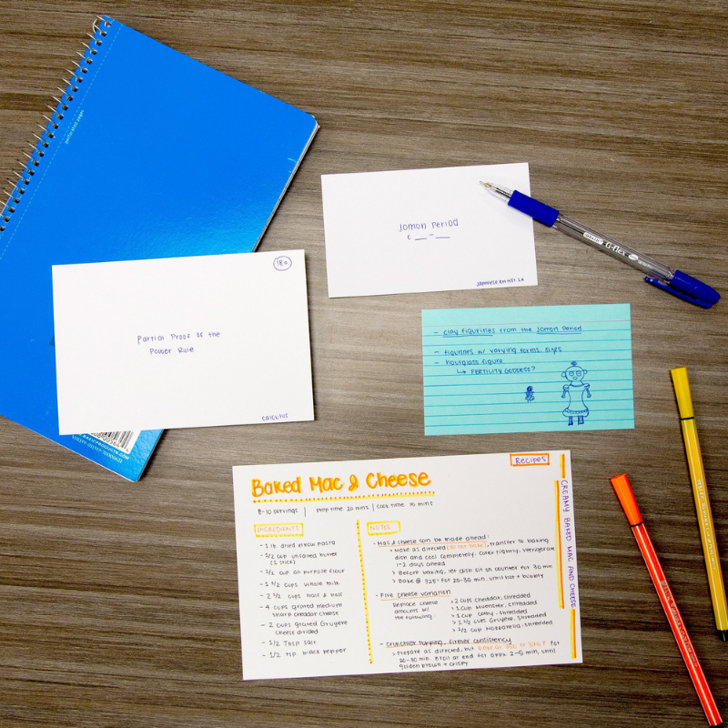 BAZIC 3" x 5" View Poly Spiral Bound Ruled White Index Card w/ 2-Tab Divider (50 Sheets)