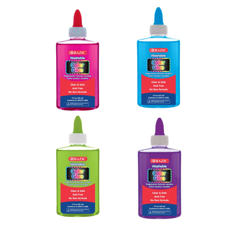 BAZIC 5oz / 147ml Washable Clear Color School Glue