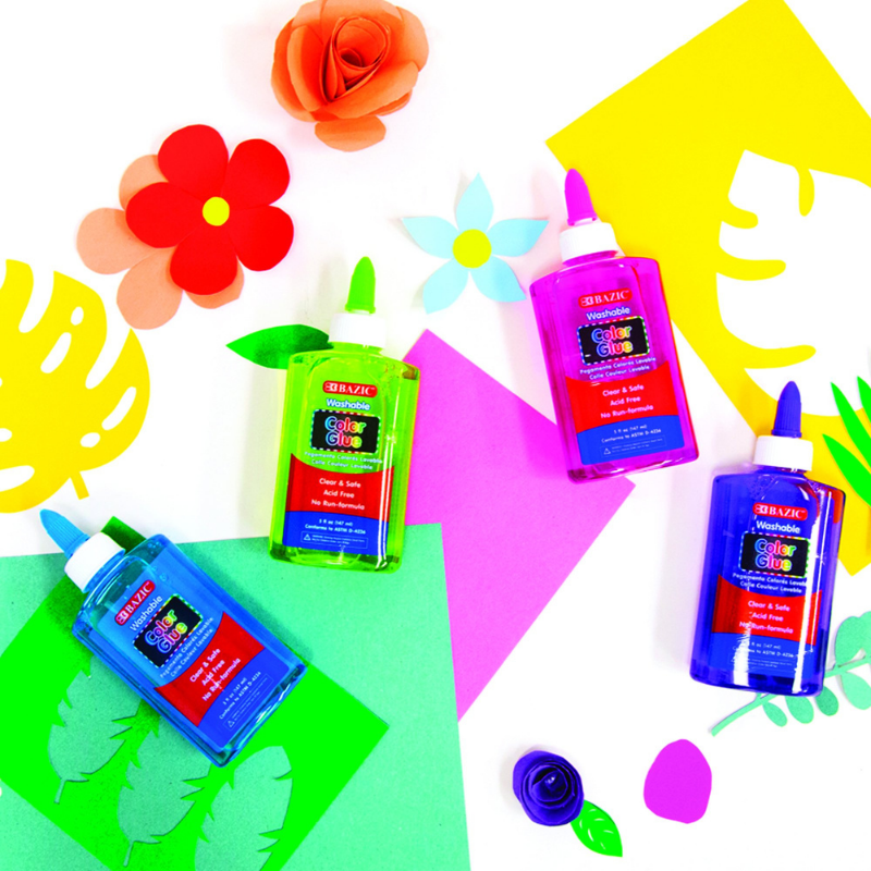 BAZIC 5oz / 147ml Washable Clear Color School Glue