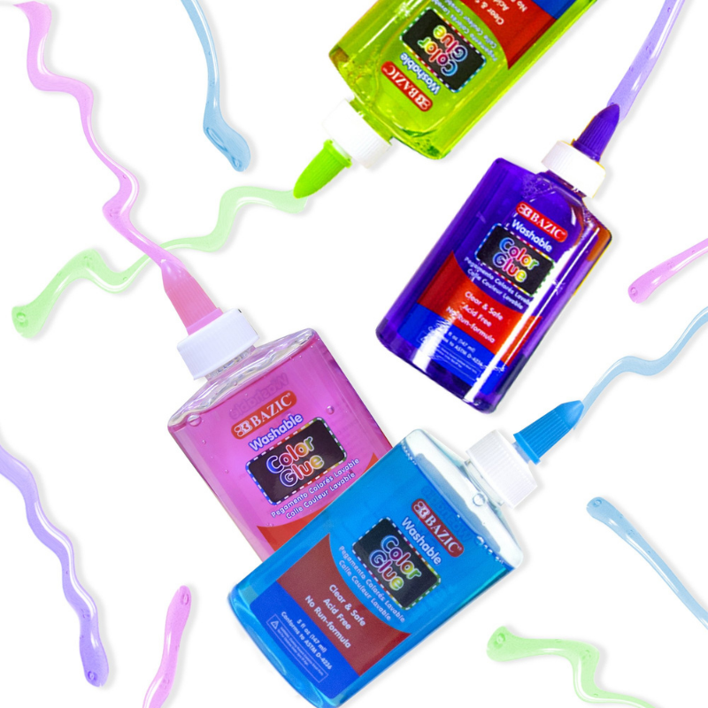 BAZIC 5oz / 147ml Washable Clear Color School Glue