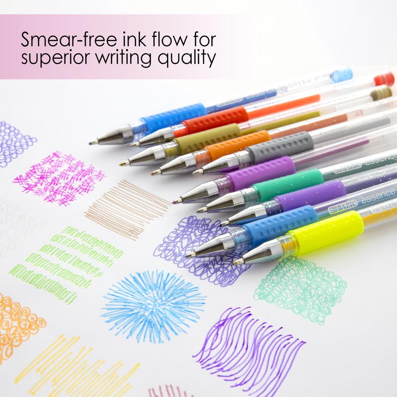 BAZIC 5 Scented Glitter Color Essence Gel Pen w/ Cushion Grip