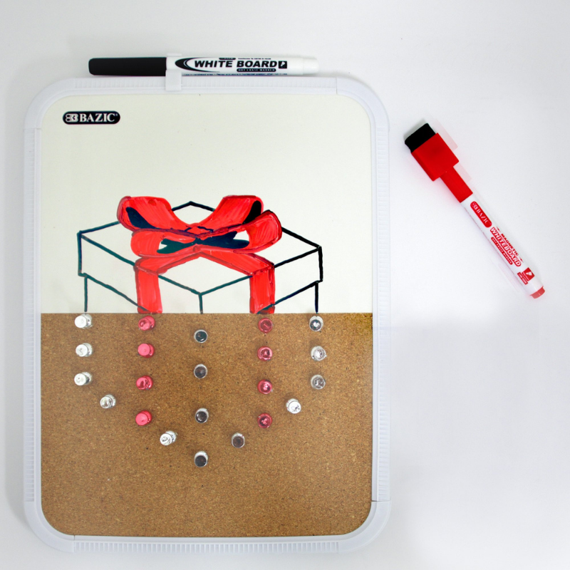 BAZIC 8.5" X 11" Dry Erase / Cork Combo Board w/ Marker