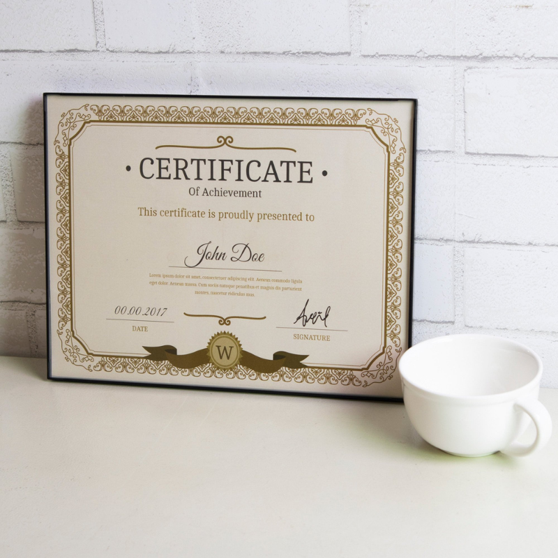 BAZIC 8.5" X 11" Front Loading Document Frame w/ Glass Cover