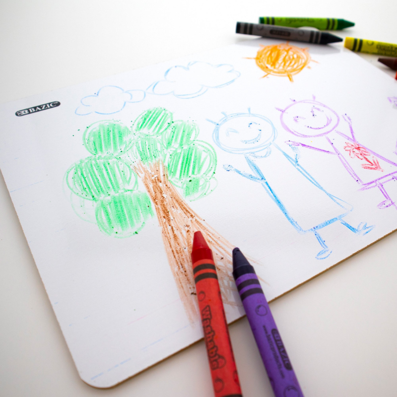 BAZIC 9" X 12" Double Sided Dry Erase Learning Board w/ Marker