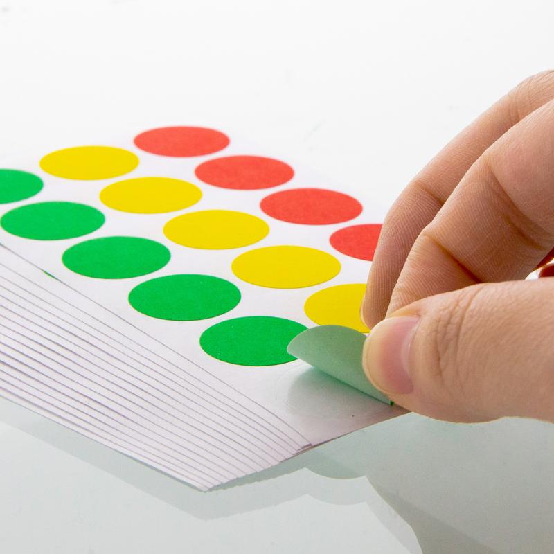 BAZIC Assorted Color 3/4" Round Label (306/Pack)