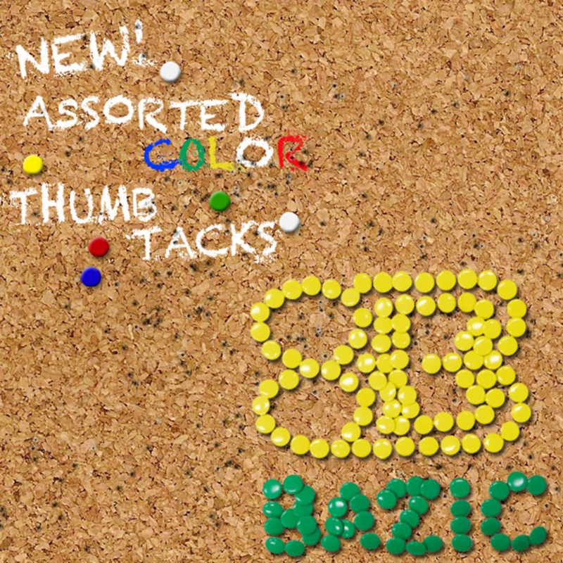 BAZIC Assorted Color Thumb Tack (200/Pack)