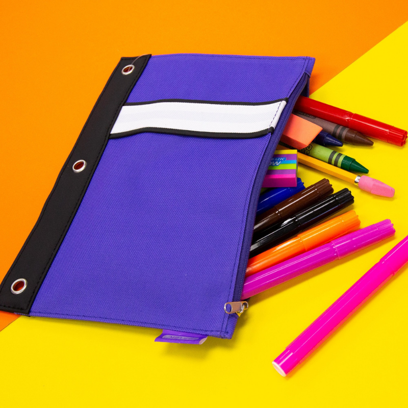 BAZIC Bright Colour 3-Ring Pencil Pouch