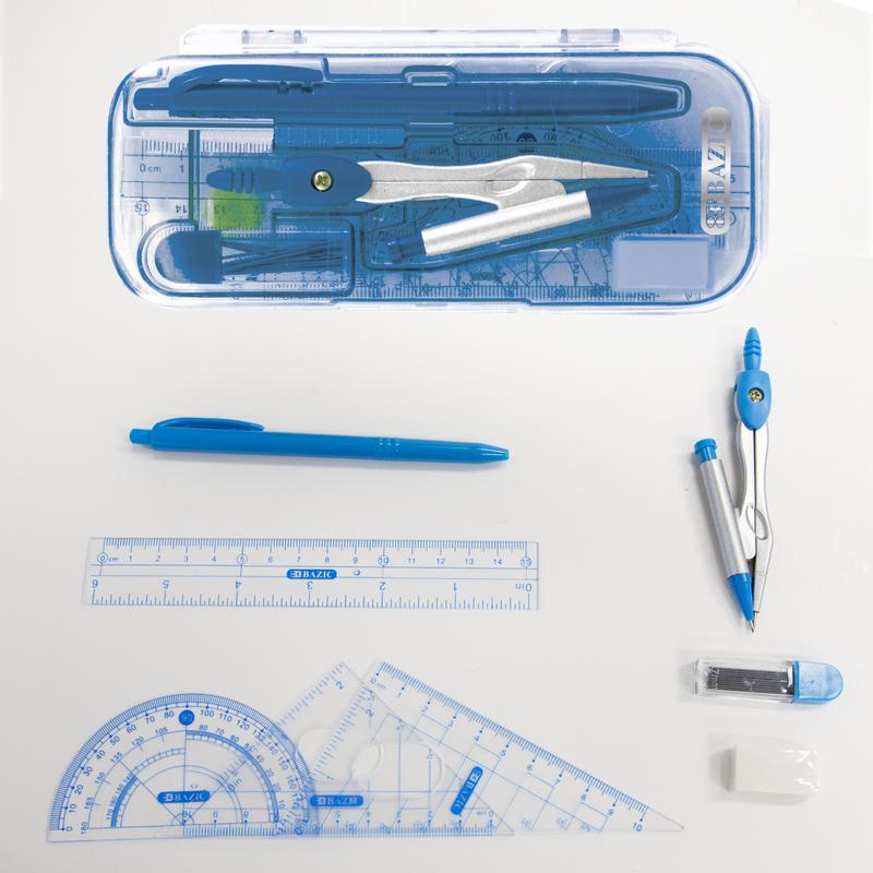 BAZIC Bright Color 9pc Math Tool Set