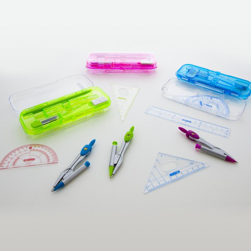 BAZIC Bright Color 9pc Math Tool Set
