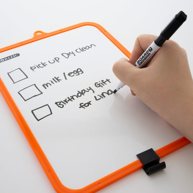 BAZIC 7.4" X 10.3" Double Sided Dry Erase Learning Board w/ Marker