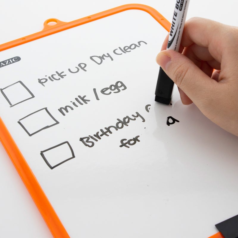 BAZIC 7.4" X 10.3" Double Sided Dry Erase Learning Board w/ Marker