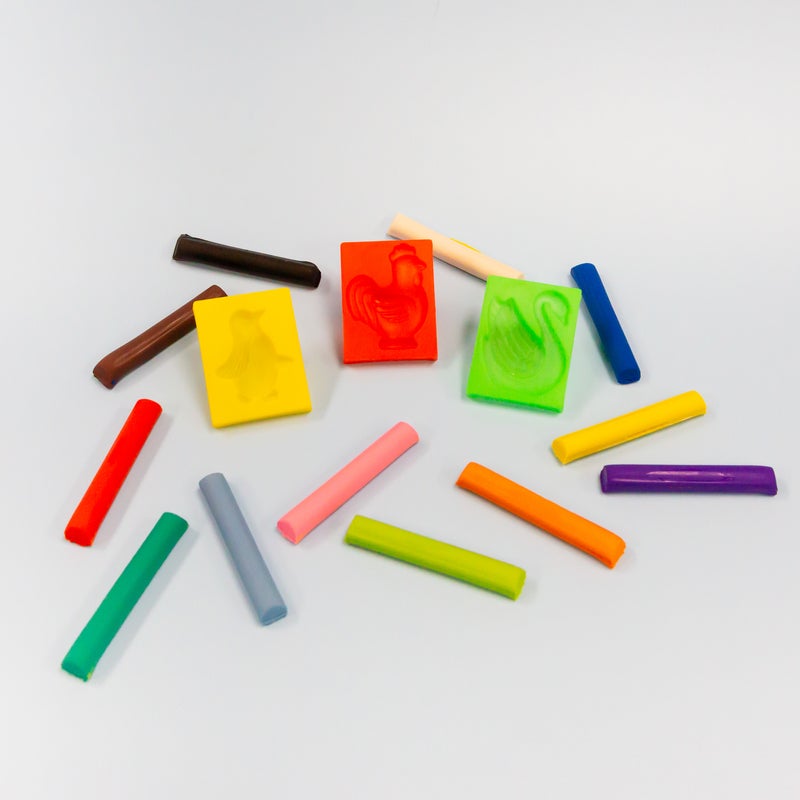 BAZIC 160g Modeling Clay Sticks w/ 3 Molding Tray (12 Colours/Pack)