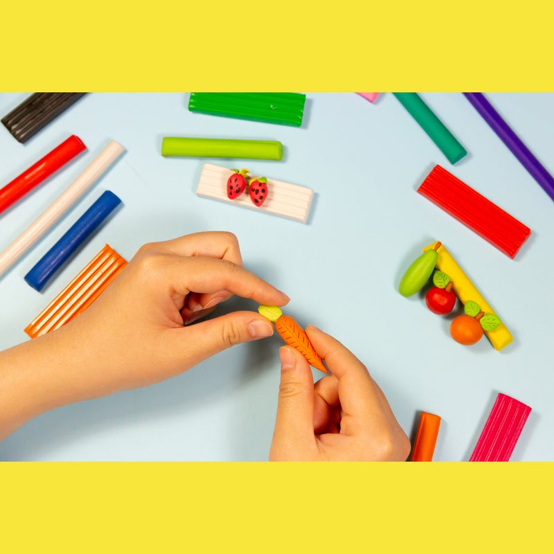 BAZIC 160g Modeling Clay Sticks w/ 3 Molding Tray (12 Colours/Pack)
