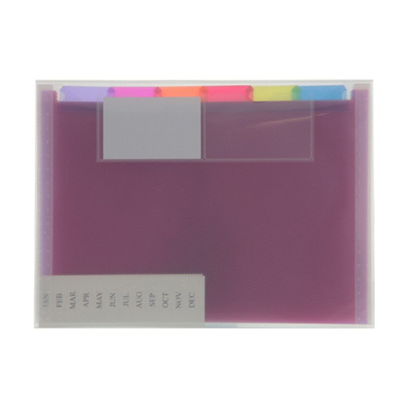 BAZIC Rainbow 7-Pocket Letter Size Poly Expanding File